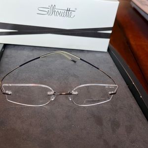 Silhouette ladies gun metal wrap frame 4342  60 6059 49/17 145 7581 never owned